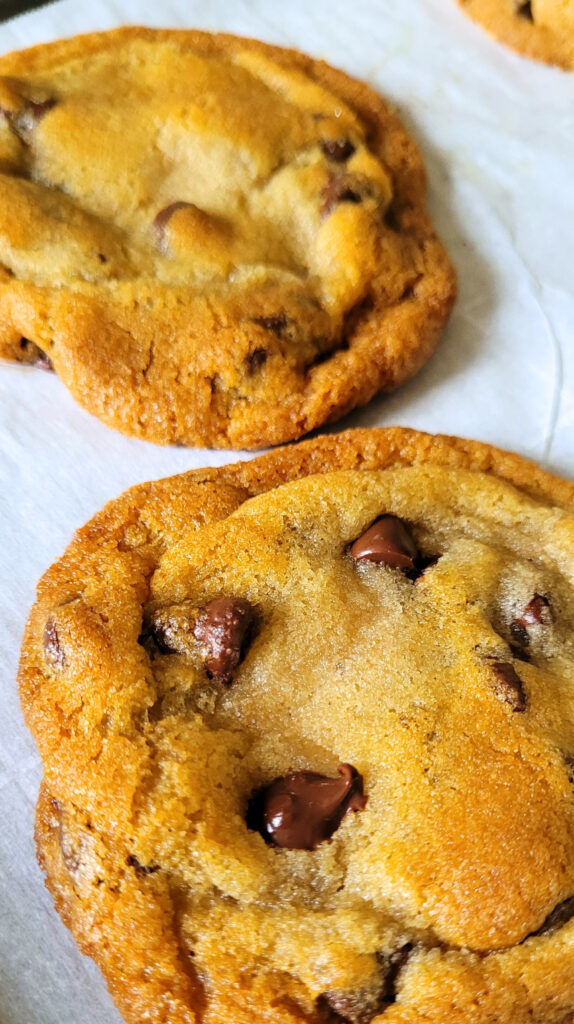 chocolate chip cookies on sheet