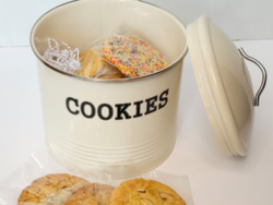 Cookie Jar w/ Dozen Cookies (choice of ivory or black jar)